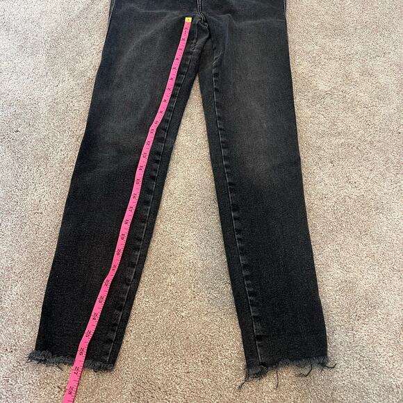 We The Free Women's Black Grey Distressed Skinny Jean Raw Hem Size 29 - Picture 5 of 11